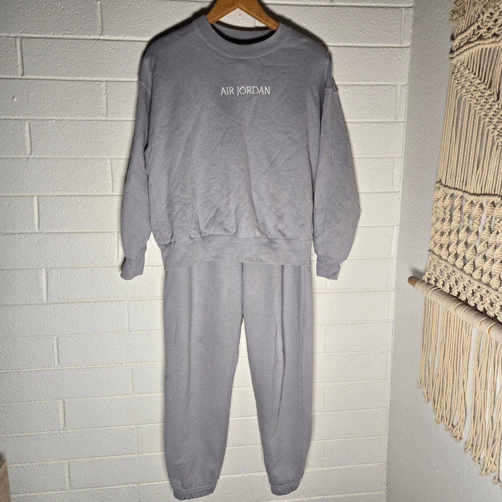 Nike Air Jordan French Terry Oversized Sweatset Small Lavender Pastel Streetwear
